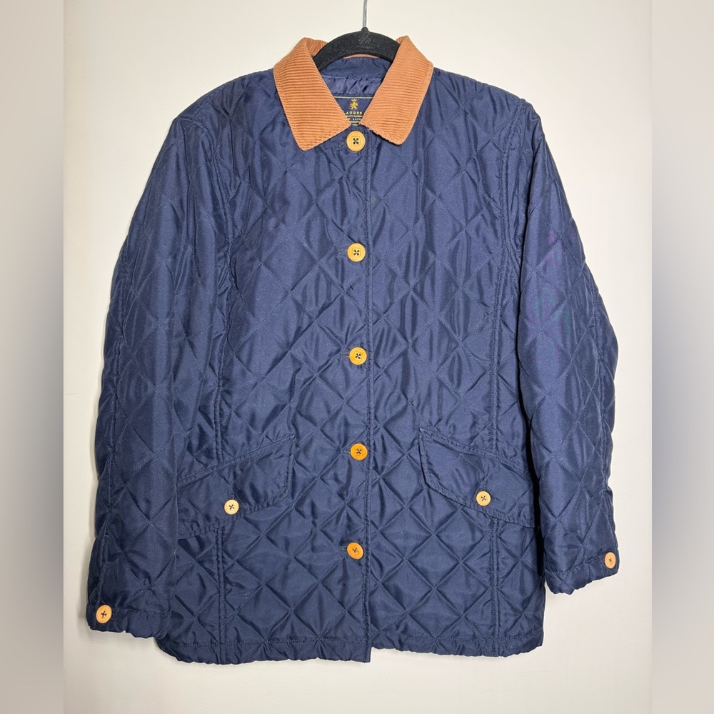 Vintage Polo Ralph Lauren Mens Barn Bi-fold Quilted Bomber Jacket Collar Small